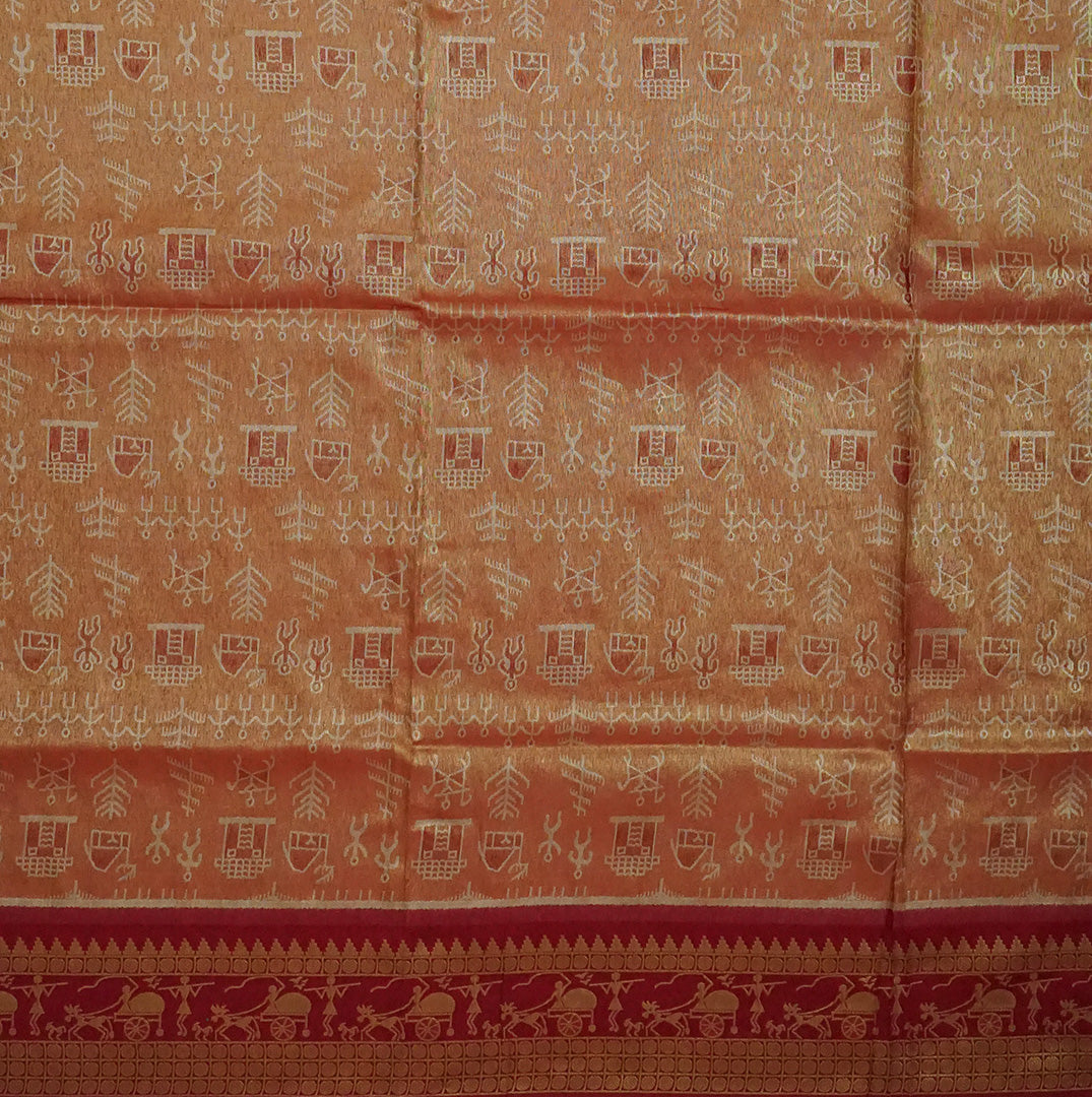Maroon Stravi Silk with Golden Zari