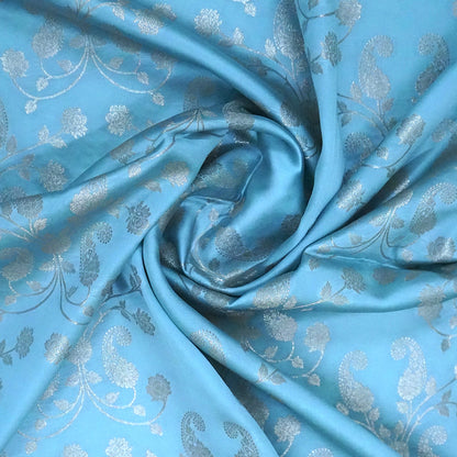 Sky Blue Mahalakshmi Viscose Silk saree with Zari works