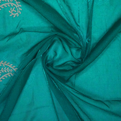 Ratnalekha Silk saree in rich emerald-green base accentuated with intricate gold zari work