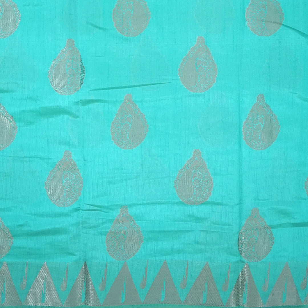 Chandhrika in Aqua Blue base with floral works