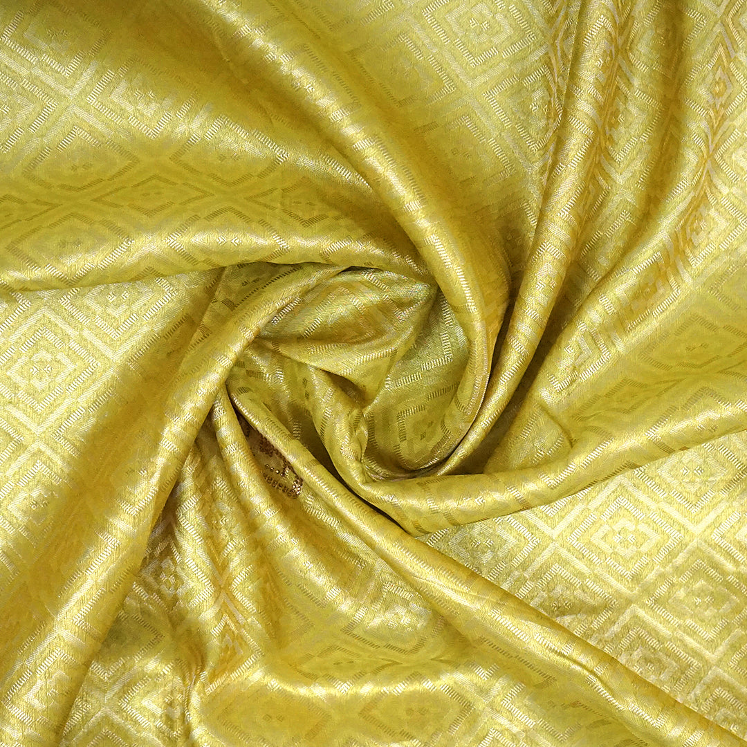 Pista Green Raj Virasat Silk Saree with Gold zari works