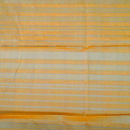 Mustard yellow Gokul Tussar with pink border