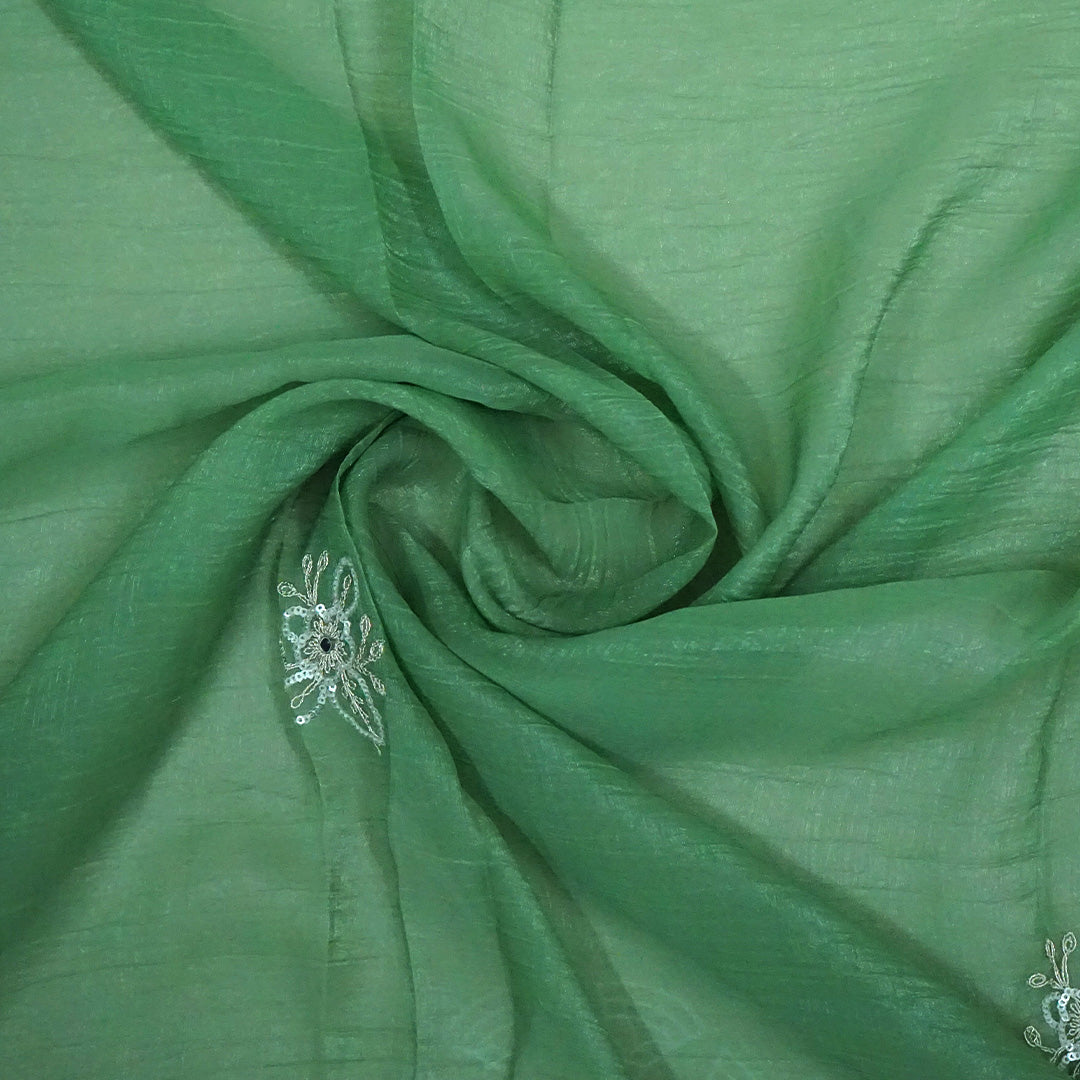 PASTEL WHISPERS - Sage green hue crafted from premium silk blend fabric