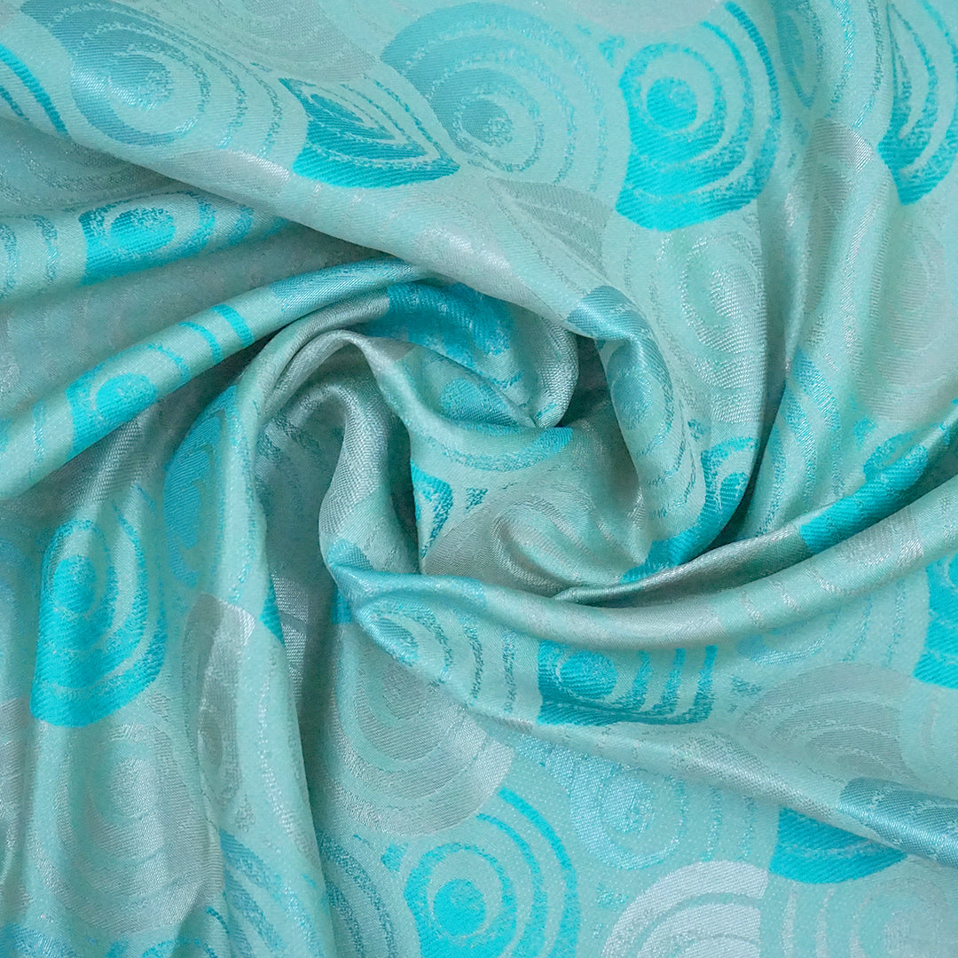Aqua Blue Suhani Silk with silver undertones