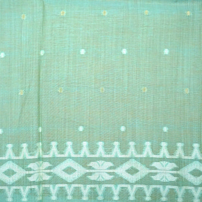 Monisha Tussar Soft sea green shade with a matte tussar silk texture