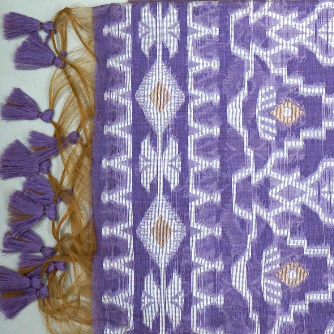 Monisha Tussar Soft lavender purple shade with a matte tussar silk texture