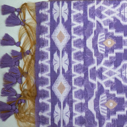 Monisha Tussar Soft lavender purple shade with a matte tussar silk texture