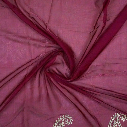 Ratnalekha Silk saree in rich wine-maroon base adorned with intricate gold zari embroidery