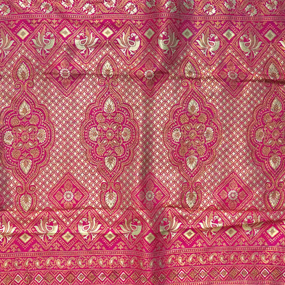 Mint Green Raj Virasat Silk saree with Deep purple base and heavy embroidery.