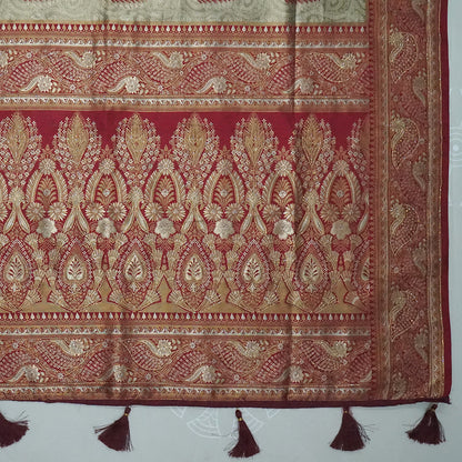 Madhur Bela Muted olive green shade with an elegant golden sheen