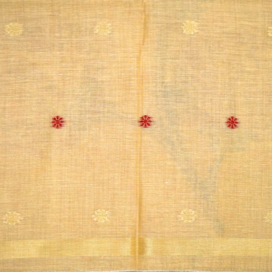 Resham Tussar Light pastel yellow shade with a soft golden sheen.