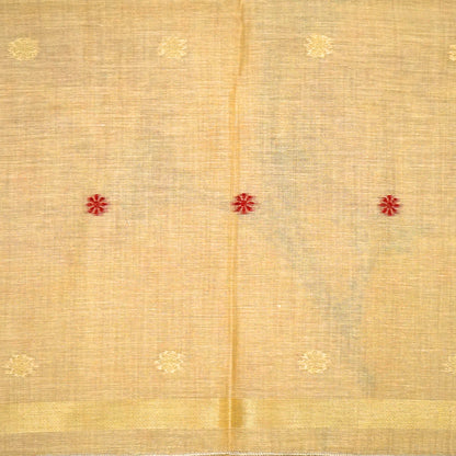 Resham Tussar Light pastel yellow shade with a soft golden sheen.