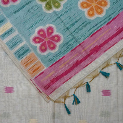 Navarangi Tussar in soothing sky blue shade with a soft, textured finish