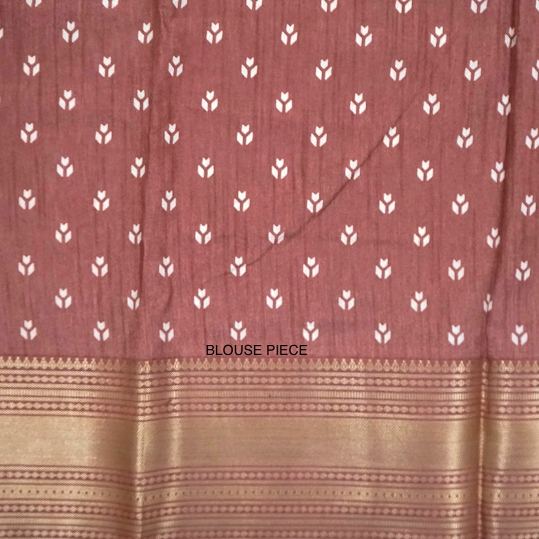 Kusum Silk in Warm Coffee Brown Base with floral prints