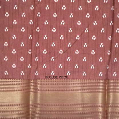 Kusum Silk in Warm Coffee Brown Base with floral prints