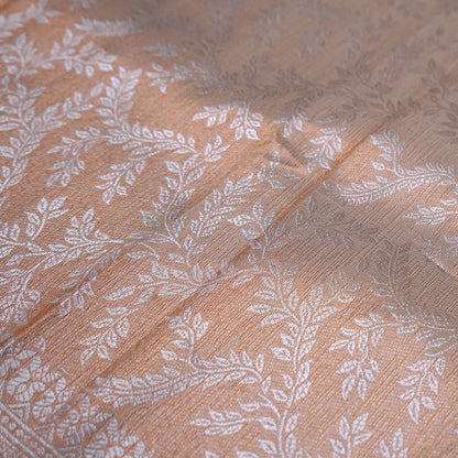 Thara Silk in Soft Champagne Beige Base with Floral works