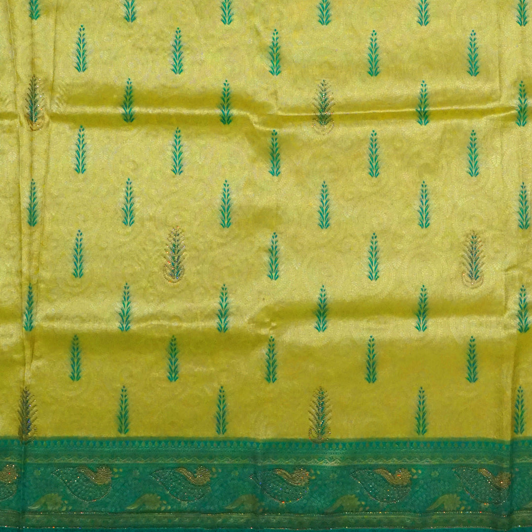Madhur Bela Vibrant lime green shade with a lustrous golden tint