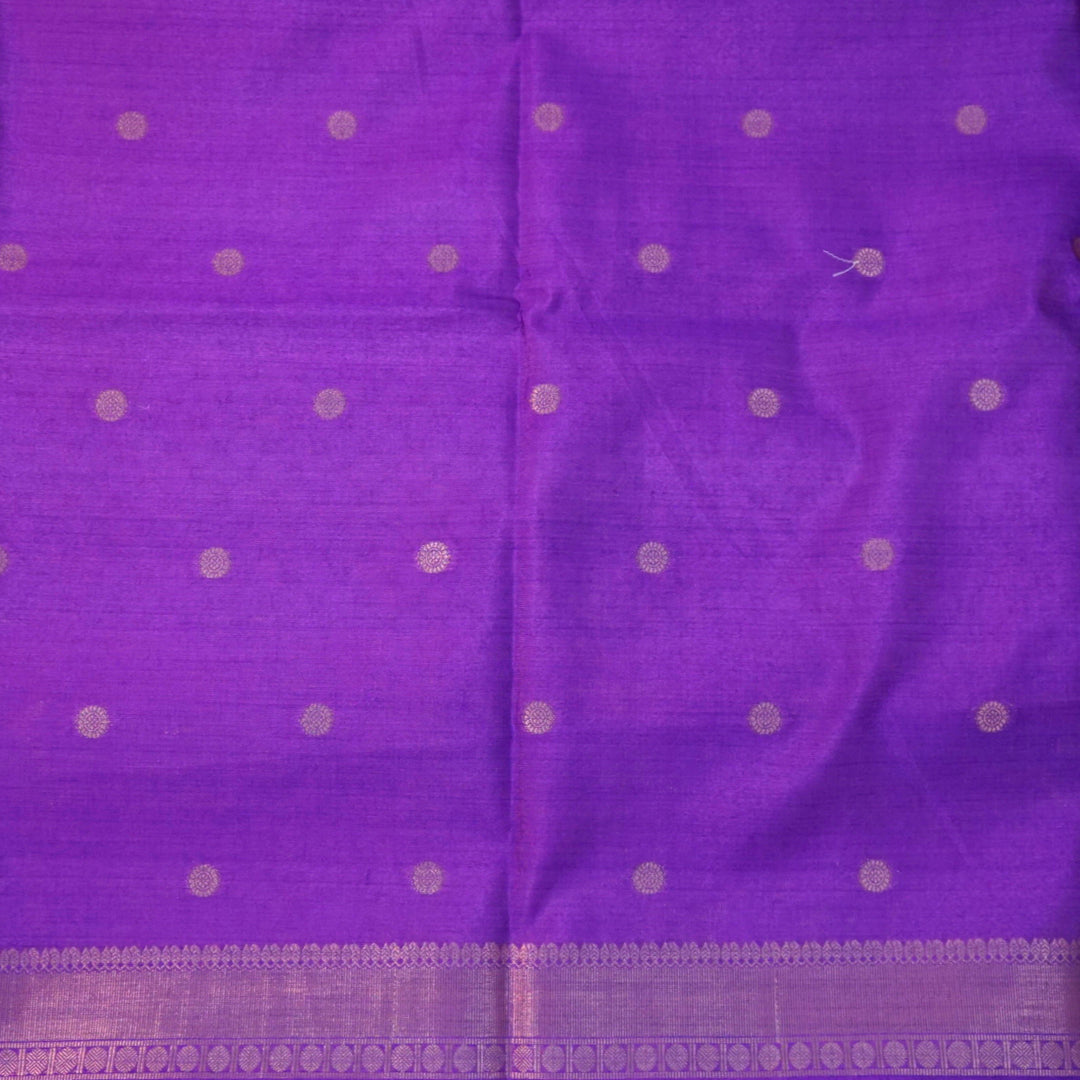 Pista Green Gokul Tussar with Pink and purple border