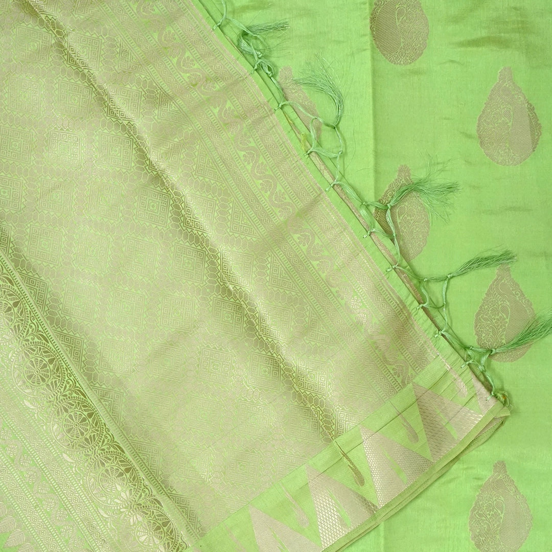 Chandhrika in Fresh Leaf Green Base with floral works