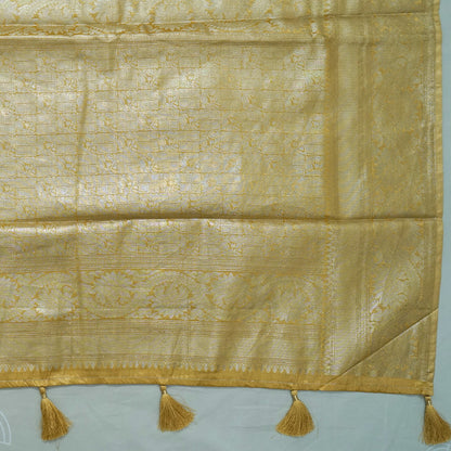 Mayuri Drape in radiant golden yellow shade with a rich, lustrous silk finish