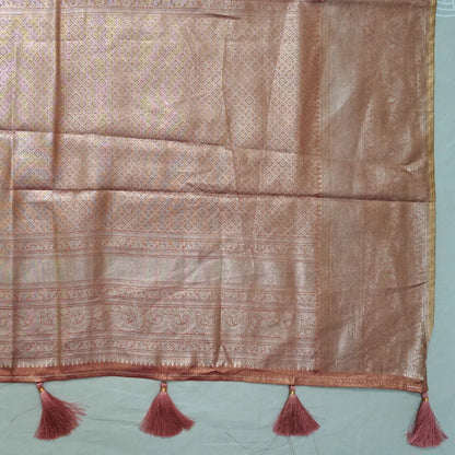 Mayuri Drape in Radiant golden Pink shade with a rich, lustrous silk finish