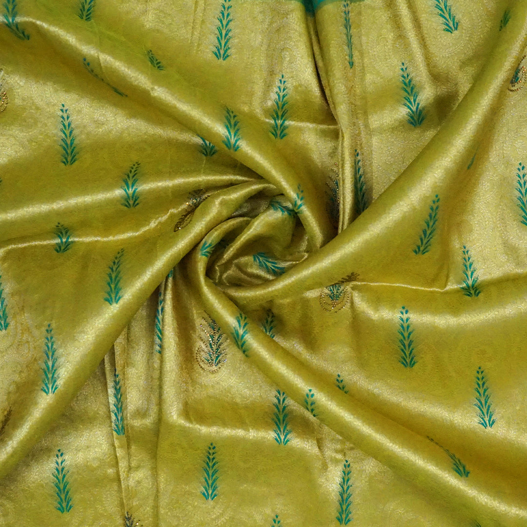 Madhur Bela Vibrant lime green shade with a lustrous golden tint