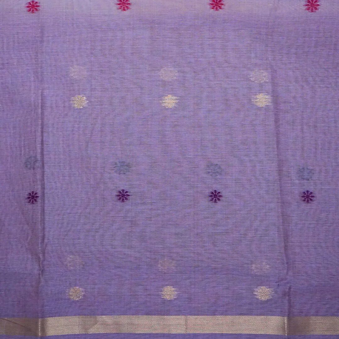 Resham Tussar Soft lavender purple shade with a subtle golden sheen