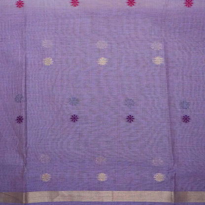 Resham Tussar Soft lavender purple shade with a subtle golden sheen