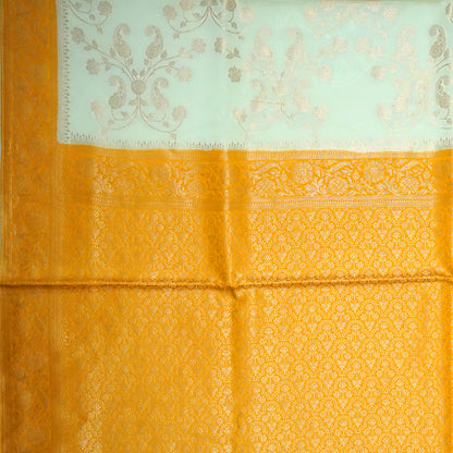 Ivory - Mustard Mahalakshmi Viscose silk saree with Floral and Zari works