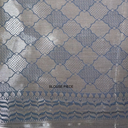 Chandhrika in Slate Blue - Grey base with floral works