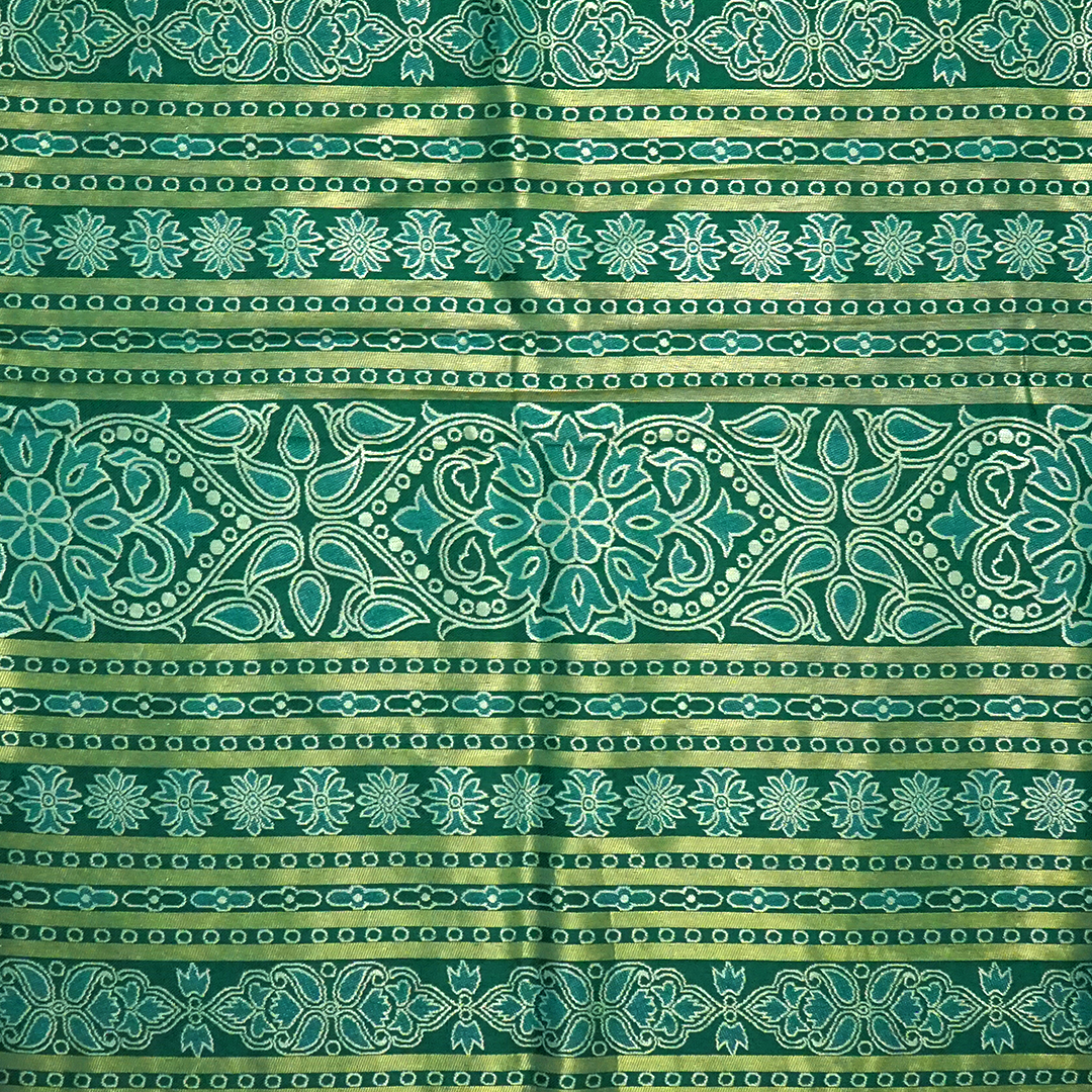 Emerald Green Stravi Silk with Golden Zari
