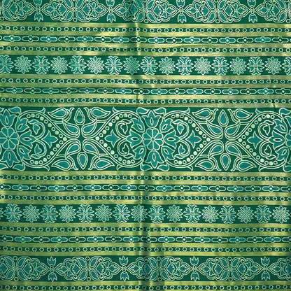 Emerald Green Stravi Silk with Golden Zari