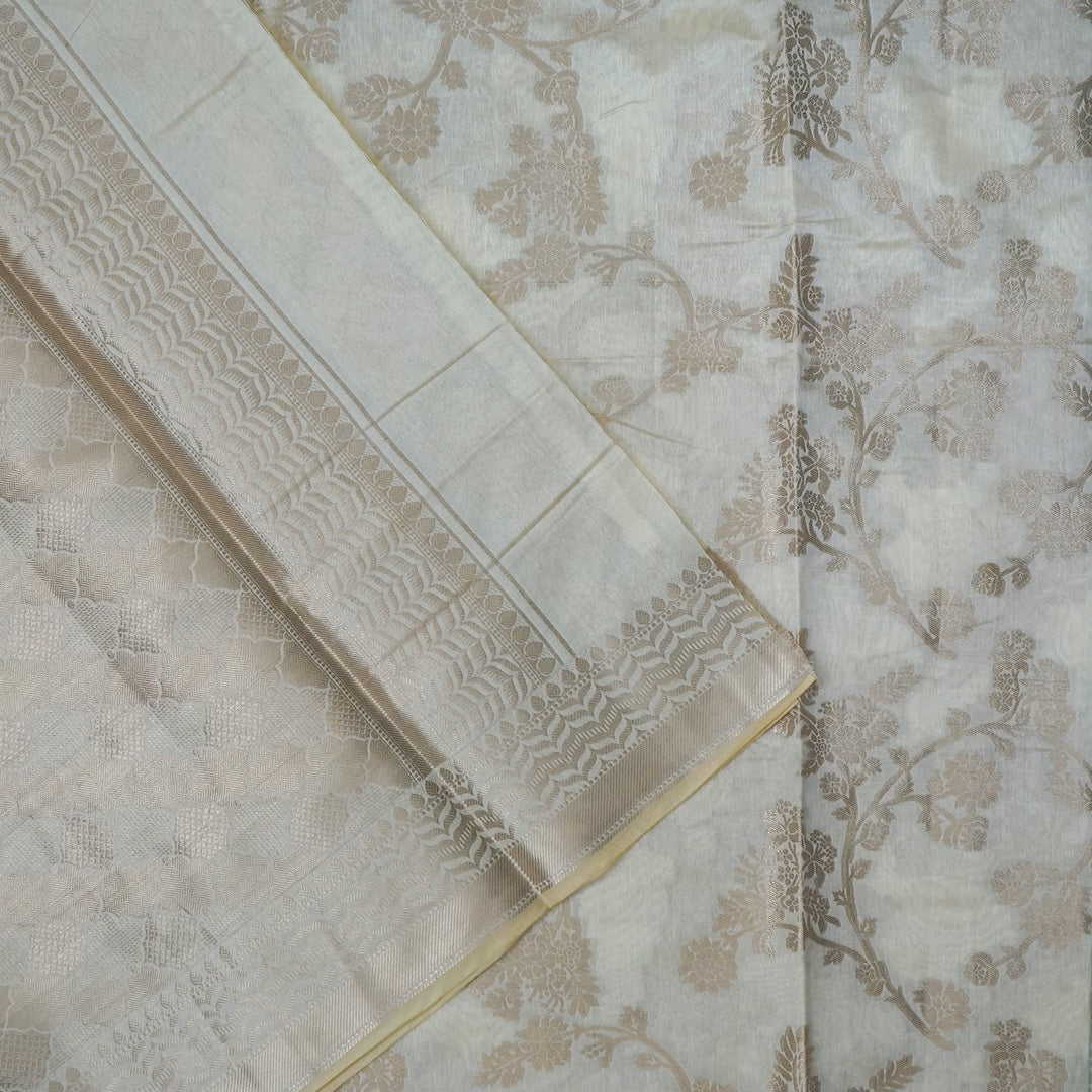 Chandhrika in Soft Ivory - Beige base with floral works