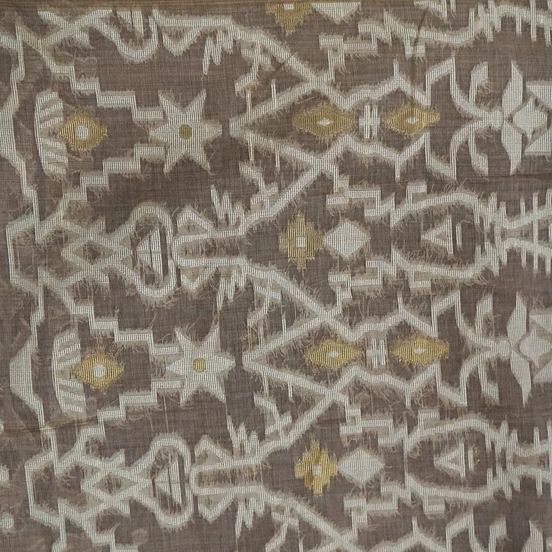 Monisha Tussar Muted taupe grey shade with a soft tussar silk texture