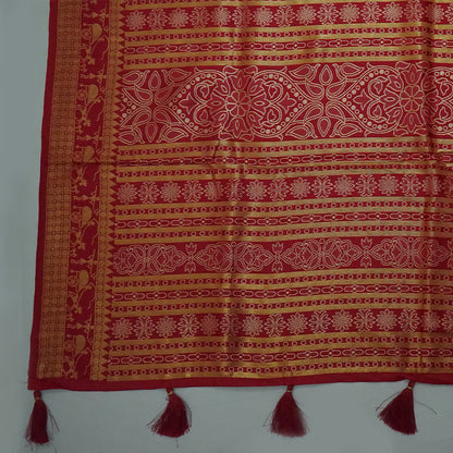 Maroon Stravi Silk with Golden Zari