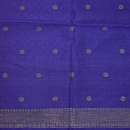 Teal Blue Gokul Tussar with pink and purple border