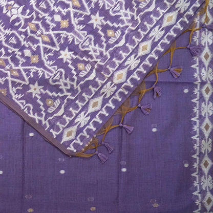 Monisha Tussar Soft lavender purple shade with a matte tussar silk texture