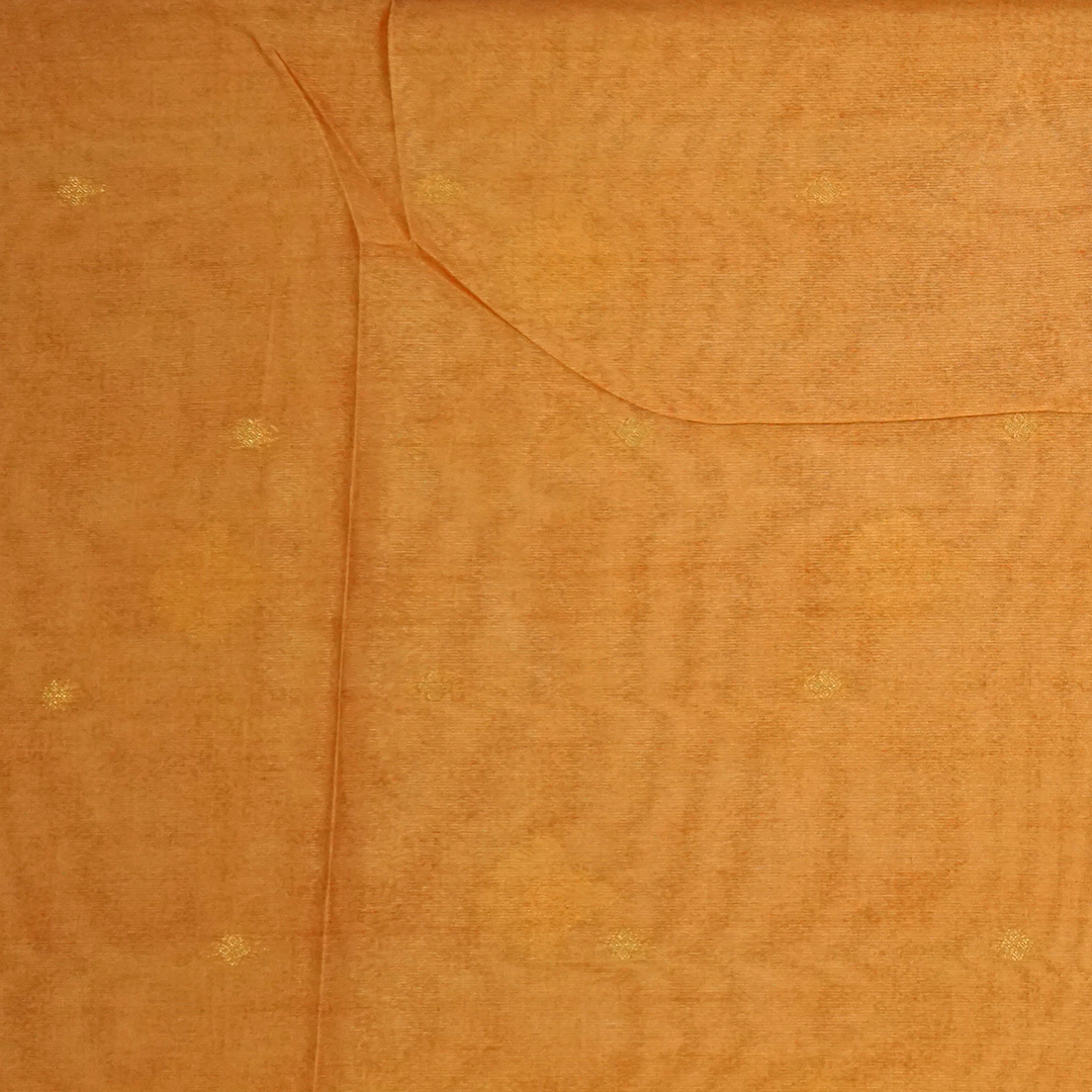 Dusty Rose Ambari Silk Saree with Gold Zari Floral Buttas