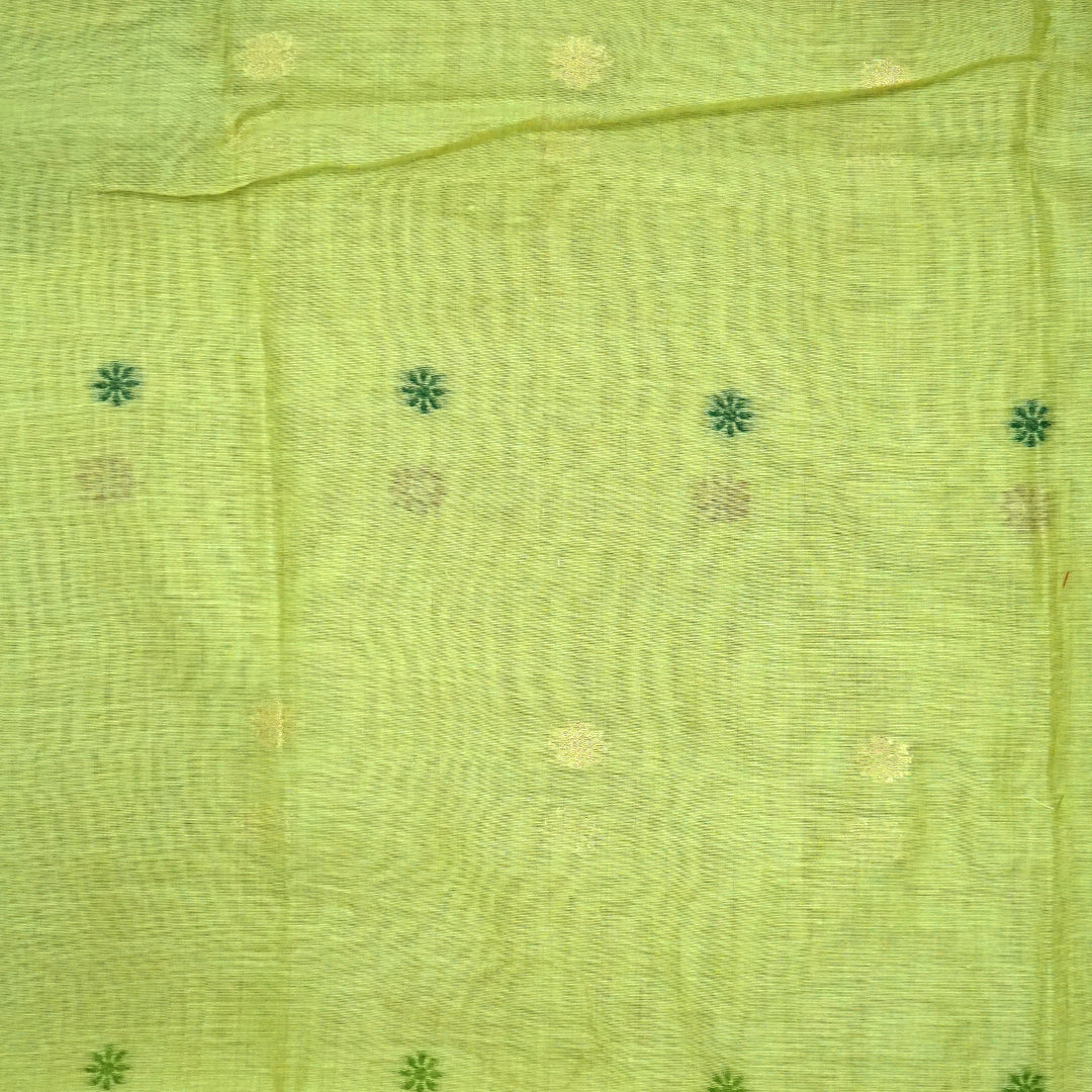 Resham Tussar Soft pastel green shade with a light golden sheen.