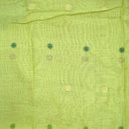 Resham Tussar Soft pastel green shade with a light golden sheen.