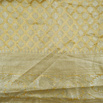 Mayuri Drape in radiant golden yellow shade with a rich, lustrous silk finish