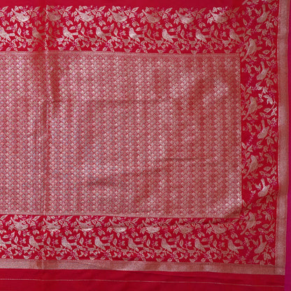 Hamsini Silk saree in Bright crimson red shade with a lustrous silk texture