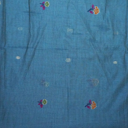 Varnica Tussar Soft pastel blue shade with a subtle sheen