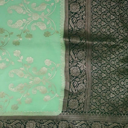 Mint Green Mahalakshmi Viscose with Golden Zari