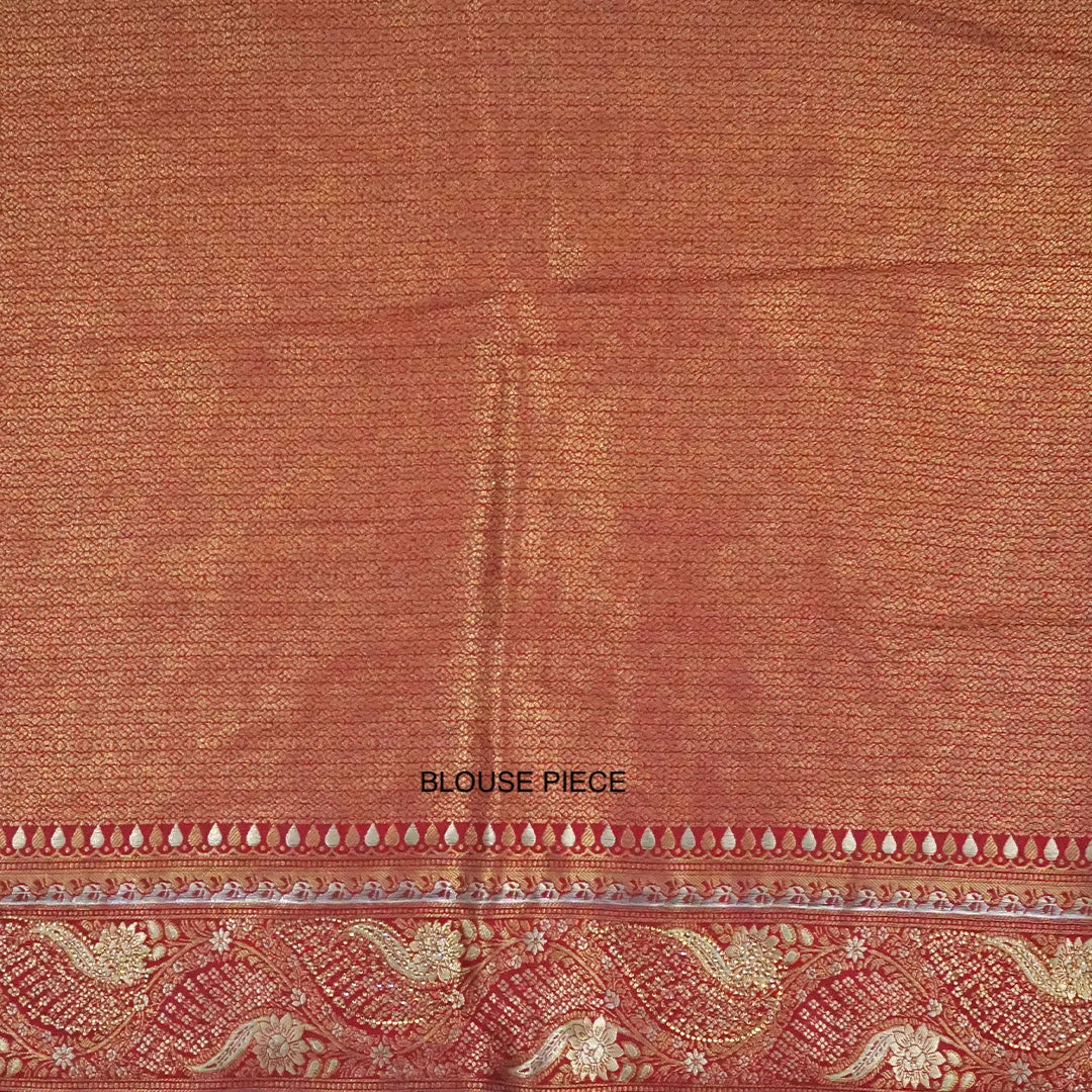 Madhur Bela Muted olive green shade with an elegant golden sheen