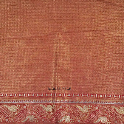 Madhur Bela Muted olive green shade with an elegant golden sheen