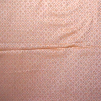 Peach - Beige Suhani Silk with Silver Zari and Pastel Peach motifs