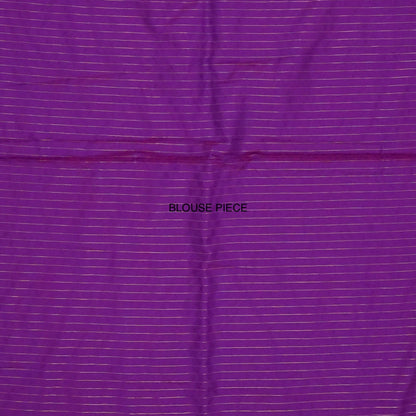 Royal purple and magenta pink Stravi Silk, highlighted with shimmering silver zari detailing.