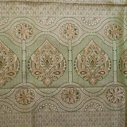 Pastel Green Madhur Sangam Silk saree with Gold - Silver Zari