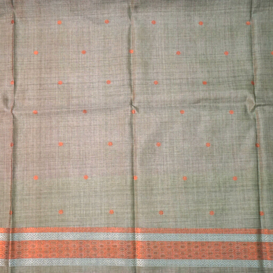Mauve Palayam Silk Tussar with Olive Green border.